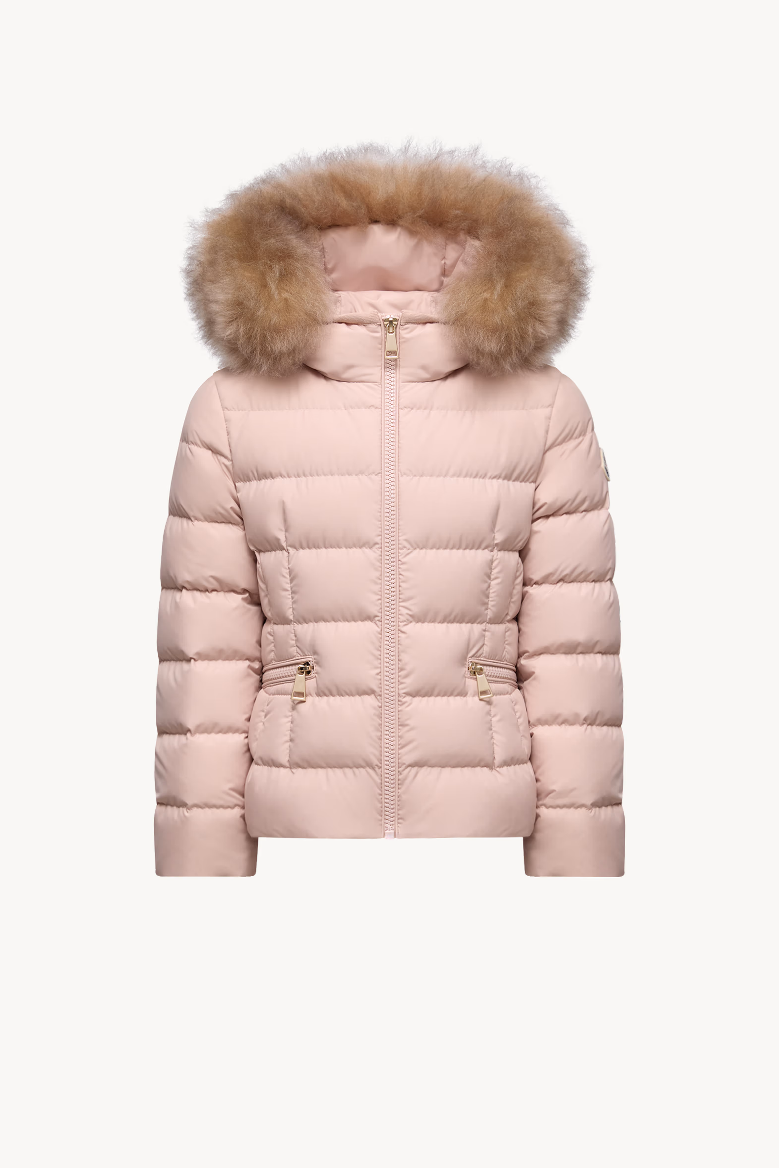 Boedette Hooded Shearling-Trimmed Down Jacket Girl Light Pink Moncler 0